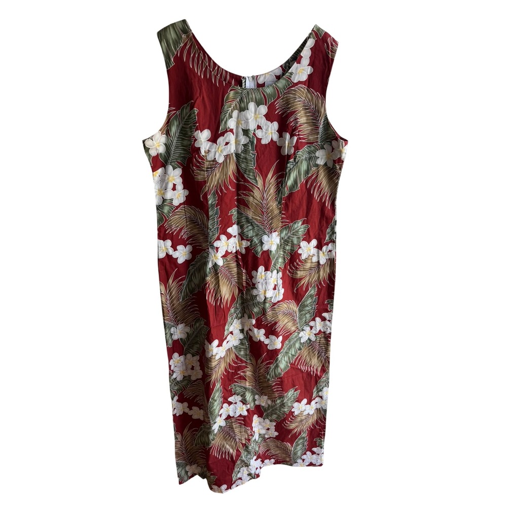 Pacific Legend Women's 2X Vintage 90's Floral Hawaiian 100% Cotton Maxi Dress